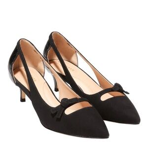 Cole Haan Black Bow Kitten Heels